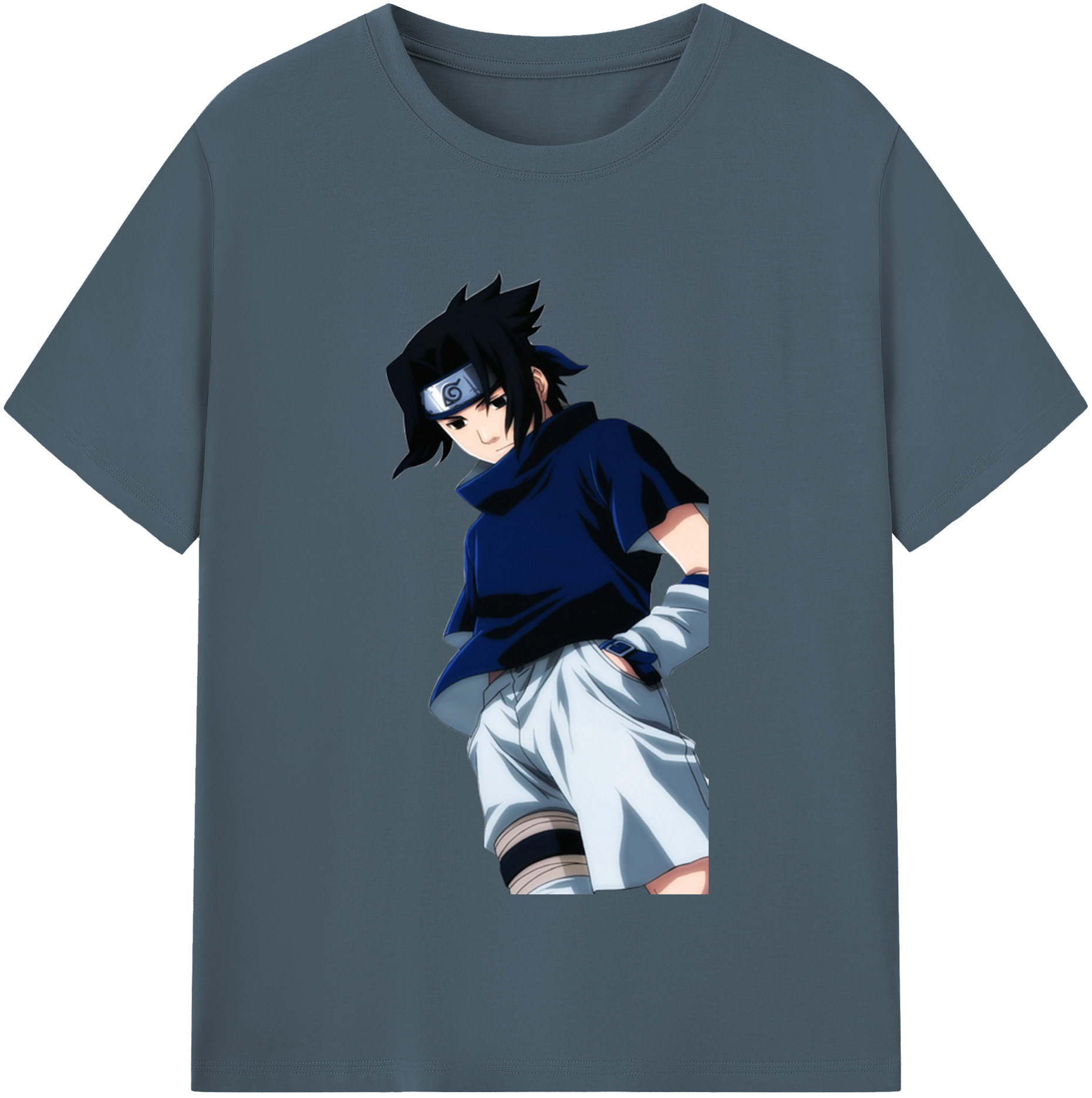 （画像用） NARUTO -ナルト- うちは サスケ Uchiha Sasuke 綿100％半袖Tシャツ（フロントプリント）
